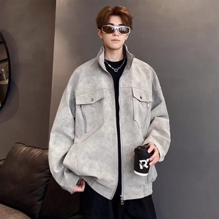 男士PU皮外套 春秋冬季新款 時尚潮牌復古夾克