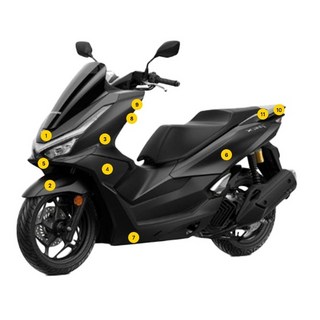 2025 PCX 순정형 커버 풀세트 카바세트, 1개, 무광블랙