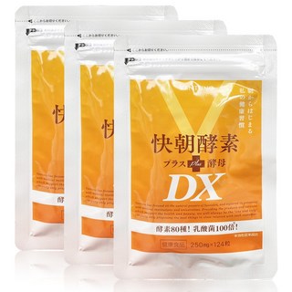 VENTUNO 快朝酵素 プラス 酵母 DX 124粒 x 3包組 日本製造 80種酵素與酵母 調整體質, 3個, 124顆