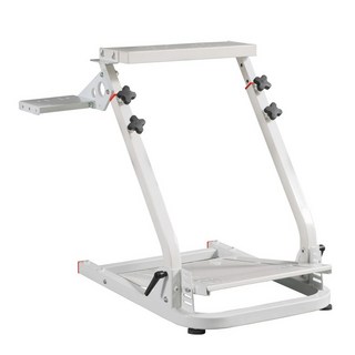 레이싱휠 거치대 의자 레이서 시트 블랙 바퀴 게임 고정, 1개, 화이트스탠드기어있음, 기본 색상