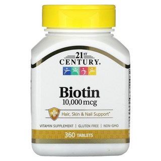 21st Century 비오틴 10 000mcg, 10000 mcg, 120 개, 1개