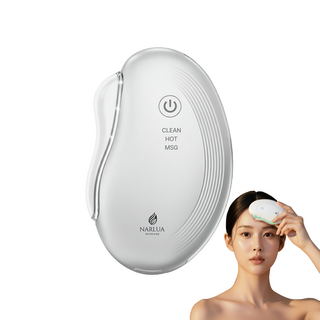 디프 EMS 온열 괄사 마사지기 얼굴 목 전신 리프팅 홈케어, 화이트, 1개