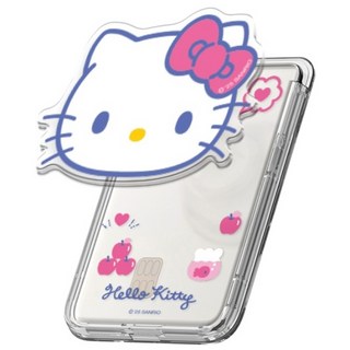 산리오 아크릴 그립 스마트톡 투명 마그네틱 카드지갑(맥세이프 호환), 1개, 큐티_헬로키티