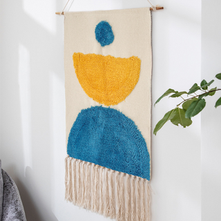 루비바 패프릭 포스터 거실 감성 벽 인테리어 소품, 옐로우블루