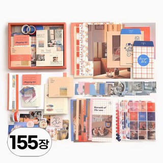 대용량 세트 빈티지 다꾸 스티커 메모지 배경지 패키지 레트로 스타일 키치 감성 sticker 팩 인스 용품 다이어리 꾸미기 조각 씰 스티커북, R99803C(B-2 155장, 1세트