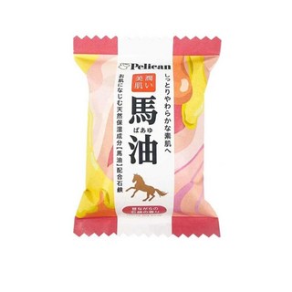 日本製Pelican新馬油皂 深層滋潤保濕 溫和潔淨毛孔 洗後肌膚柔嫩光滑不緊繃, 80g, 1個