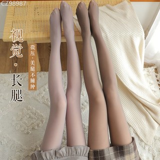 亞馬遜加絨真透膚打底褲 加厚網紗腰連體褲 一體褲空姐襪打底褲