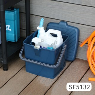 RV多功能收納桶13L台灣製耐重100KG可超取二色可選泡腳桶, 藍(SF5132), 1個