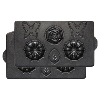 Vitantonio鬆餅機玫瑰鬆餅烤盤，輕鬆製作精緻花朵造型鬆餅，不沾塗層易清洗，享受烘焙樂趣, 2個