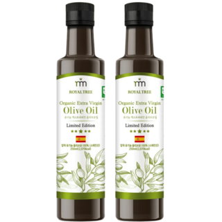 로얄트리 스페인 최상급 PICUAL품종 유기농 엑스트라버진 올리브오일 냉압착, 2개, 250ml