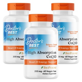 닥터스베스트 하이 앱솔션 CoQ10 200mg 베지 캡, 60정, 3개