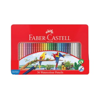 Faber-Castell 輝柏 水性彩色鉛筆 (鐵盒) (36色) 色彩鮮明 易於混色, 1個