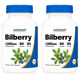 뉴트리코스트 빌베리 1200mg 캡슐, 90정, 2개