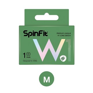 【海恩數位】SpinFit W1矽膠耳塞 業界首創雙層WAVE管芯成型技術單對獨立包裝 (SS號一對) 隔日配, 1個, M (1對)