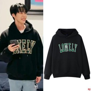 NCT127 金道英同款字母印花加絨連帽衫 - 臺灣出貨