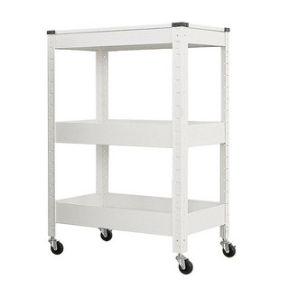 【品樂生活】免螺絲角鋼三層推車 BT00975, 率性白