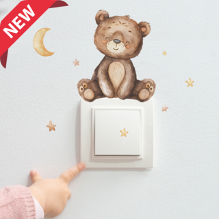 아이오쉬 매일 동화같은 아이방 포인트 벽지 스티커 데코 인테리어 집 꾸미기, 8. 달님과 곰돌이