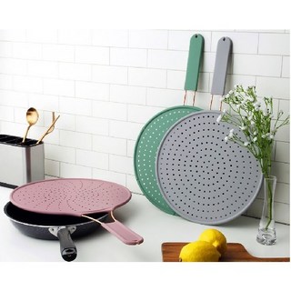 만능실리콘덮개 기름튐방지 다용도 후라이팬 커버 기름차단 2type, S(그레이), 1개