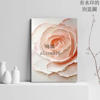 限時低價 玫瑰花卉牆壁裝飾藝術繪畫印刷框架海報客廳壁畫, B（無框畫）,50*70公分