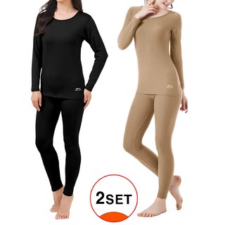 라온 1+1 슬레진저 여성 초극세사 기모 발열내복 초경량 내복 상하의 2세트