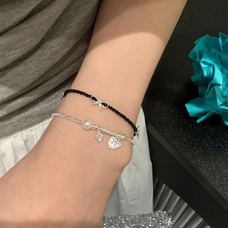 超閃雙層疊戴鋯石蝴蝶手鏈 輕奢簡約時尚小衆手環 高級百搭新款手飾