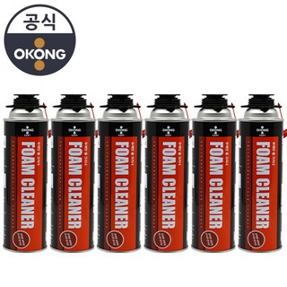 오공 폼클리너 우레탄폼 실리콘 스프레이 폼 제거 세척제, 6개