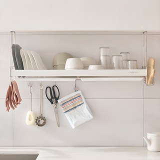 퓨어셀 프라임 상부장 부착식 식기건조대 800 + 2구 수저통 세트, 3단, 화이트, 1개