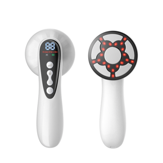 무선 핸디형 바디 마사지기 고주파 진동 EMS 온열 LED 몸 마사지기, 화이트