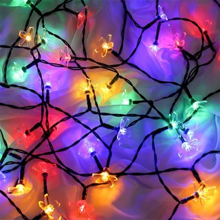 해들소다추천샵 태양광 30구 플라워 가랜드 전구 4.5m 컬러 트리장식