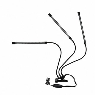 生活小集 LED全光譜夾式植物燈，多頭防水記憶長條型，多肉植物生長燈，台灣現貨, 三頭植物燈,白光款