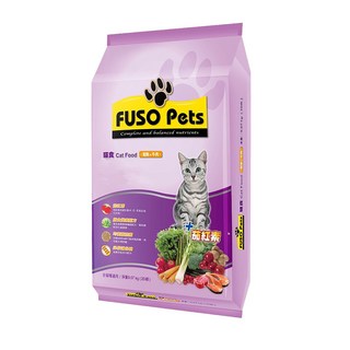 FUSO Pets 貓食 全貓糧 完整均衡營養 各年齡階段適用 促進毛髮亮麗, 魚肉+牛肉, 9.07kg, 1包