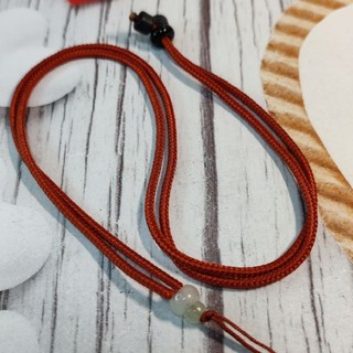 92jade遇見善緣 台灣現貨玉佩綁繩 可調節玉石圓珠2mm項鍊繩 簡約翡翠吊墬繩 翡翠玉墬綁繩項鍊繩 diy飾品材料, 淺咖啡色, 1個