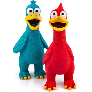 CHIWAVA 2개 세트 스퀴킹 라텍스 강아지 장난감 치킨 오리 쥬기 및 쾅 소리 인터랙티브 놀이 중형 및 대형견용 다양한 색상