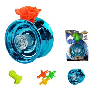 台灣現貨 指環合金溜溜球 溜溜球 悠悠球 YOYO球 競技入門溜溜球 懷舊玩具 兒童玩具 趣味玩具, 1個, 藍色