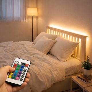 블레오 리모컨 침대 헤드 히든 간접 줄 조명, 웜옐로우