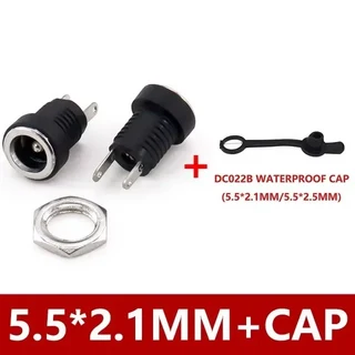 파워서플라이 12v 10/50/200Pcs DC-022B DC 전원 소켓 5.5x2.1/2.5mm 패널 마운트 암 잭 커넥터, 01 10pcs, 03 2.1mm with cap, 1개
