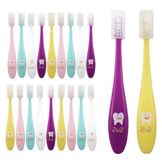 242 어린이 칫솔 항균 이중미세모 국내생산, 혼합색상, 20개입, 1개