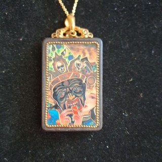 西藏扎基拉姆唐卡項鍊已開光 手工精緻 保平安