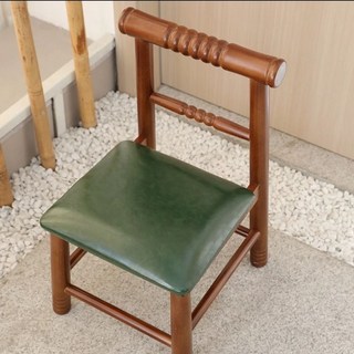 椅凳 板凳 換鞋凳 凳子 小凳子 木頭椅 椅子 實木凳子 實木靠背椅家用客廳小椅子吃飯餐椅, 按摩椅+綠墊【30*34*53cm】, 1個