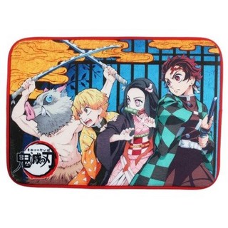 『日本正版』鬼滅之刃 炭治郎 彌豆子 善逸 伊之助 靜音 地墊 地毯 腳踏墊，全新現貨居家裝飾, 黑綠