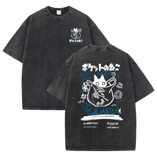 키즈경량패딩 키즈구스다운 키즈잠바 유아패딩점퍼여성 티셔츠 빈티지 여름 고양이 프린트 반 티셔츠 커