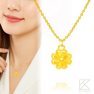 TLH JEWELRY 項鍊 幸運草造型 抗敏鍍金 可調節長度 時尚優雅 帶來好運