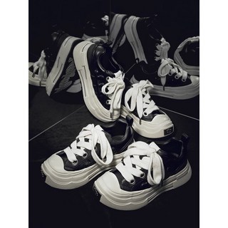 休閒鞋 運動鞋 厚底 6cm 增高 熊爪鞋 綁帶鞋 皮質 麵包鞋