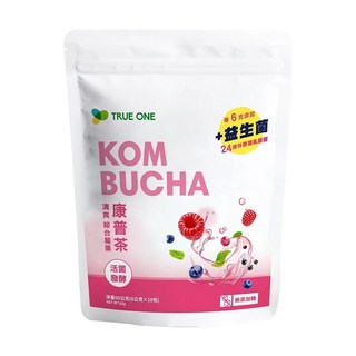 食在加分 活菌發酵康普茶 隨身包 綜合莓果 葡萄柚 甘甜鳳梨 膳食纖維 後生元 無糖代謝機能飲品 益生菌氣泡茶, 1個, 清爽綜合莓果(6g*10包)*1