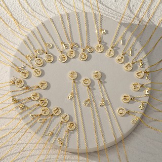 꽃소담 이니셜 알파벳 925 은목걸이 큐빅 체인 쇄골 목걸이 남친 여친 선물 기념일 커플 실버 목걸이 HZHF3144