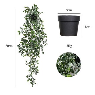 嘉義出貨 曼陀羅藤蔓盆栽 人造懸掛綠植 仿真植物 假植物 壁掛裝飾, 曼陀羅藤蔓-懸掛, 1個
