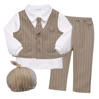 그린베베 국내생산 영유아용 남아정장 봄가을용 심플라인 조끼 남아정장 5종세트