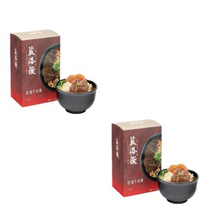 藍海饌 紅燒牛肉麵2人份，湯頭濃郁牛肉軟嫩，麵條Q彈有嚼勁, 1.5kg, 2個