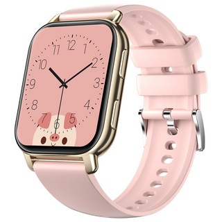 WAPIK 통화가능 웨어러블 블루투스 스마트 워치 P5S 1.85인치, GPS + 블루투스, 4.7cm, 골드