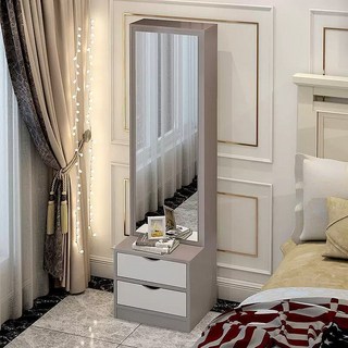 루나글램 수납 전신거울 화장대, 그레이